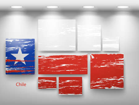 flag paint in gallery. Vector illustrationのイラスト素材