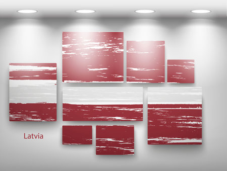 flag paint in gallery. Vector illustrationのイラスト素材
