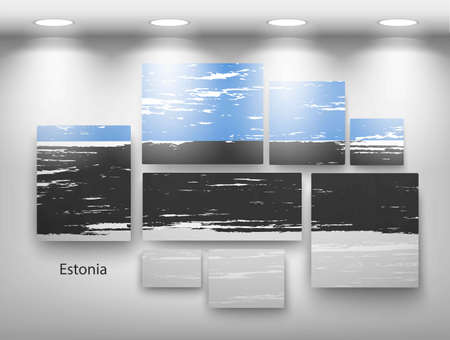 flag paint in gallery. Vector illustrationのイラスト素材