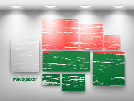 flag paint in gallery. Vector illustrationのイラスト素材