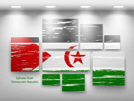 flag paint in gallery. Vector illustrationのイラスト素材