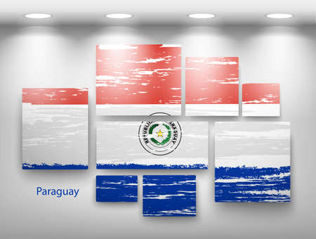 flag paint in gallery. Vector illustrationのイラスト素材
