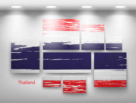 flag paint in gallery. Vector illustrationのイラスト素材