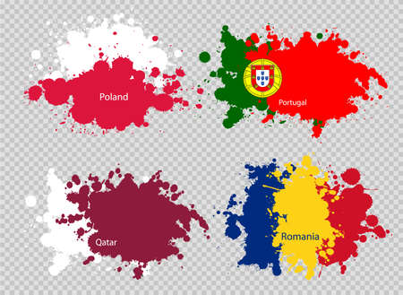 paint spot of flag en transparent background. Vector illustrationのイラスト素材