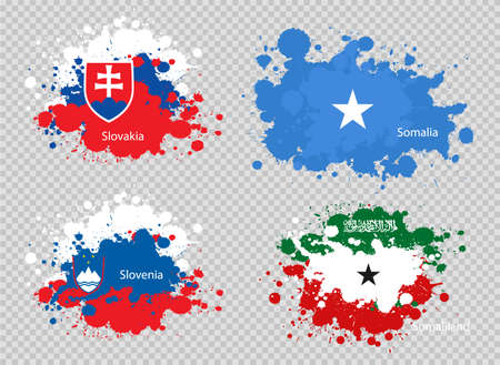 paint spot of flag en transparent background. Vector illustrationのイラスト素材