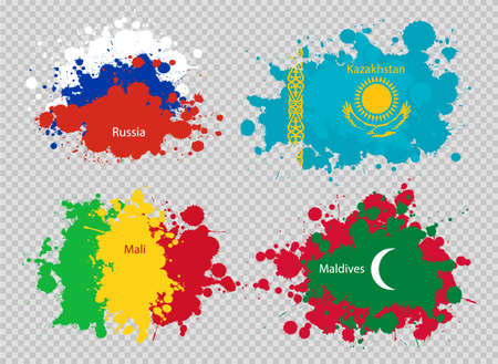 paint spot of flag en transparent background. Vector illustrationのイラスト素材