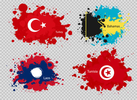 paint spot of flag en transparent background. Vector illustrationのイラスト素材