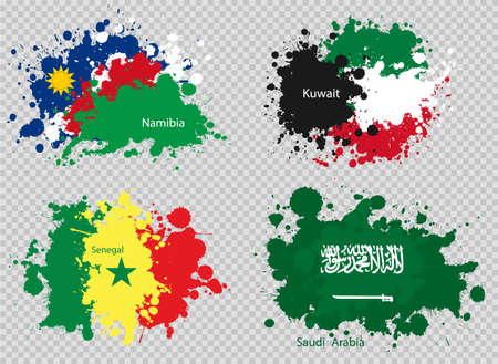 paint spot of flag en transparent background. Vector illustrationのイラスト素材