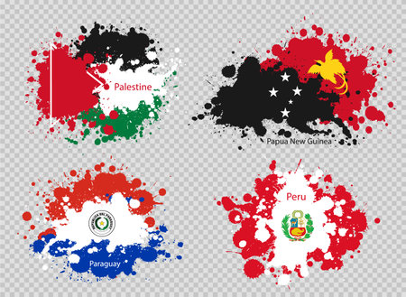 paint spot of flag en transparent background. Vector illustrationのイラスト素材