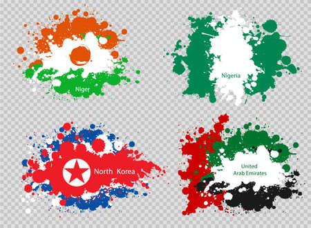paint spot of flag en transparent background. Vector illustrationのイラスト素材