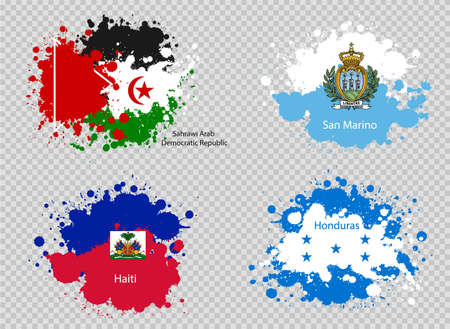 paint spot of flag en transparent background. Vector illustrationのイラスト素材
