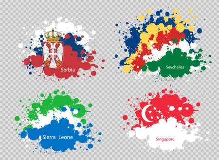 paint spot of flag en transparent background. Vector illustrationのイラスト素材
