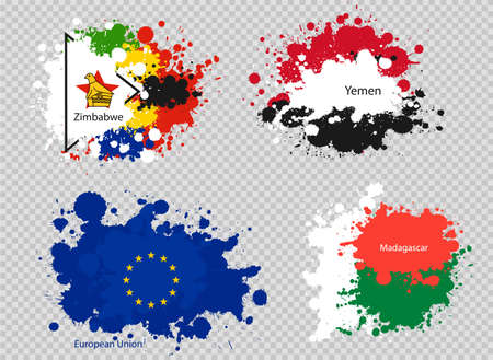 paint spot of flag en transparent background. Vector illustrationのイラスト素材