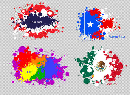 paint spot of flag en transparent background. Vector illustrationのイラスト素材
