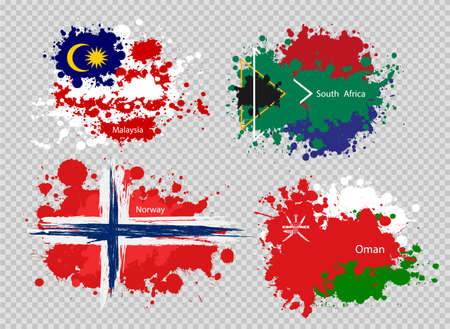 paint spot of flag en transparent background. Vector illustrationのイラスト素材