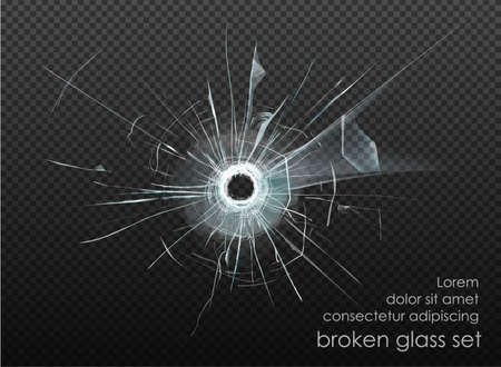 hole broken glass on transparent backgroundのイラスト素材