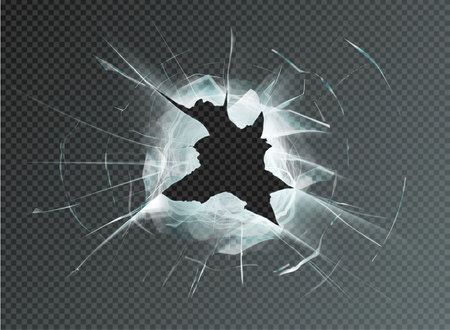 hole broken glass on transparent backgroundのイラスト素材