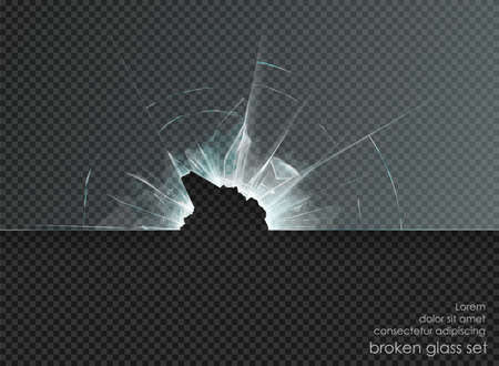 hole broken glass on transparent backgroundのイラスト素材