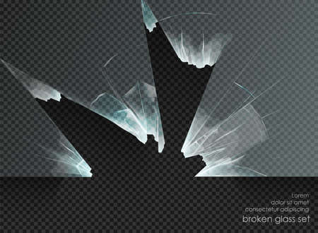 hole broken glass on transparent backgroundのイラスト素材