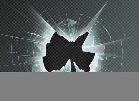 hole broken glass on transparent backgroundのイラスト素材