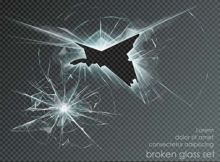 hole broken glass on transparent backgroundのイラスト素材