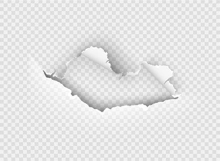 ragged Hole torn in ripped paper on transparent background. Vector illustrationのイラスト素材