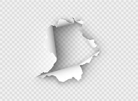 ragged Hole torn in ripped paper on transparent backgroundのイラスト素材