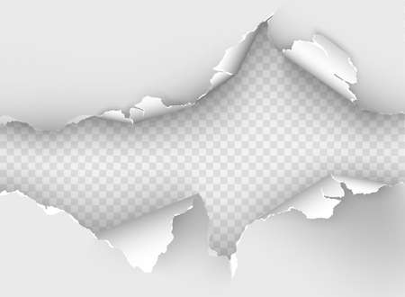 ragged Hole torn in ripped paper on transparent backgroundのイラスト素材