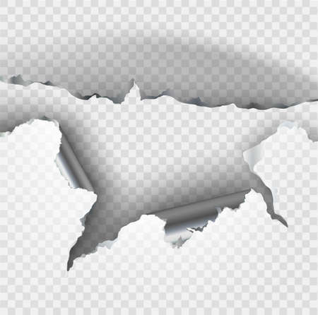 ragged Hole torn in ripped metal on transparent backgroundのイラスト素材