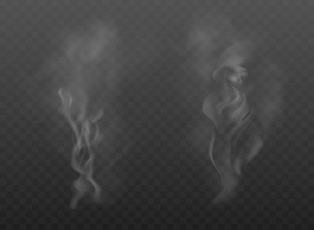 Realistic fog, mist effect. Smoke on dark backgroundのイラスト素材