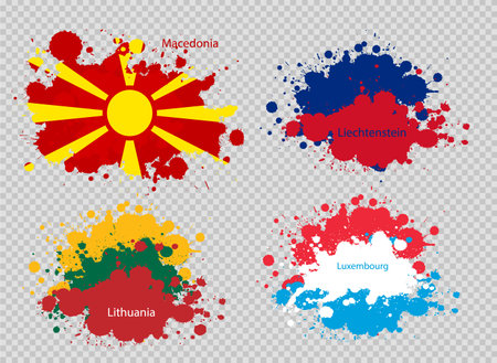 paint spot of flag en transparent backgroundのイラスト素材