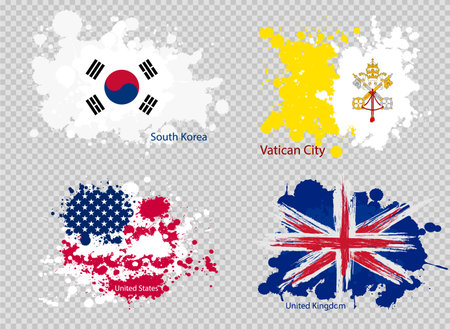 paint spot of flag en transparent backgroundのイラスト素材