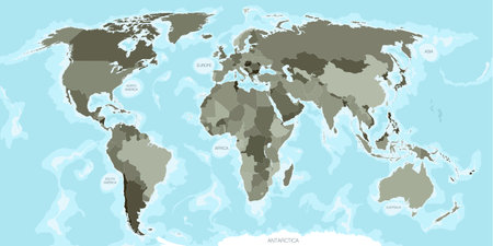 the world map divided by countriesのイラスト素材