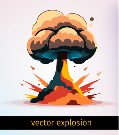 vector explosion, smoke from a bombのイラスト素材