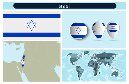 political infographics made from maps and flagsのイラスト素材