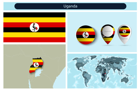 political infographics made from maps and flagsのイラスト素材