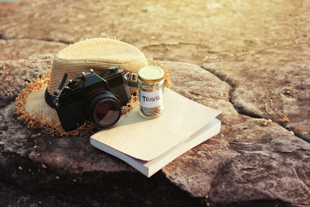 Relax time on holiday in beautiful nature, concept travel, color of vintage tone and soft focus.の写真素材
