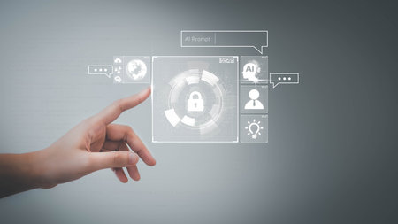 Ai technology, business woman show Futuristic virtual graphic, Chat with AI, Artificial...