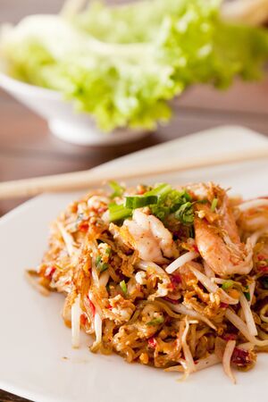 Fried noodle spicy with shrimp or Pad-Thai.の写真素材
