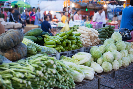 Vegetable in countryside fresh market,Thailandの写真素材