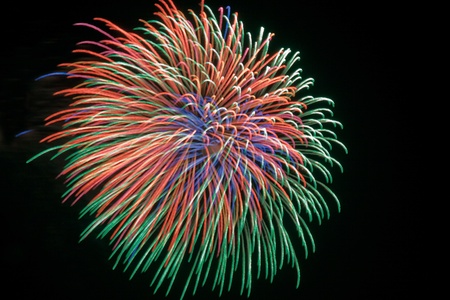 Fireworks at night during celebrationの写真素材