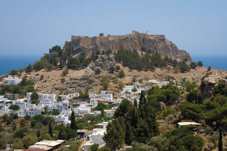 Ancient town Lindos on Rhodes, Greece.の写真素材