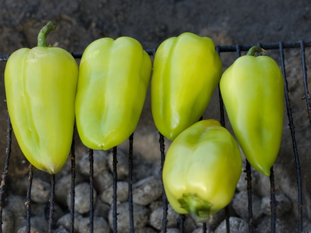 Green pepper BBQの写真素材