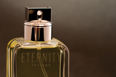 Kiev, Ukraine - February 15, 2011: Calvin Klein Eternity fragrance for men bottle against black background.のeditorial素材