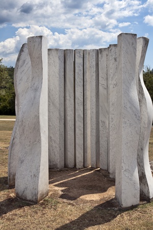 VRSAR, CROATIA - JULY 26: Famous contemporary Croatian sculptor of Macedonian origin Dusan Dzamonja sculpture park on July 26, 2010 in Vrsar, Croatia. He was a recipient of numerous art awards. のeditorial素材