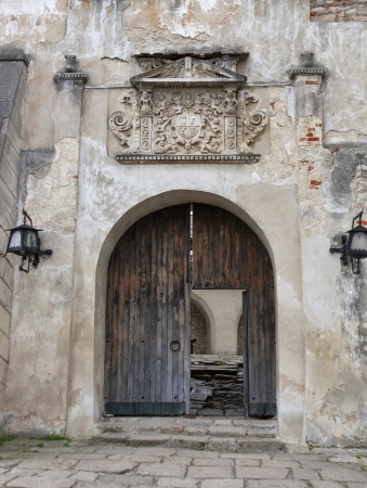 Entrance to the Olesko Castle, Ukraineの写真素材