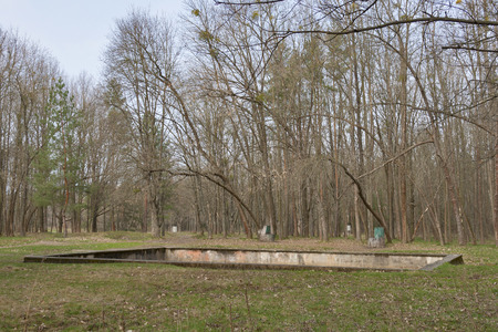 Outdoor swimming pool in Adolf Hitler residence Werwolf near Vinnitsa, Ukraineの写真素材