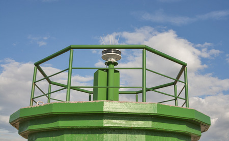 Marina di Pisa port beacon closeupの写真素材
