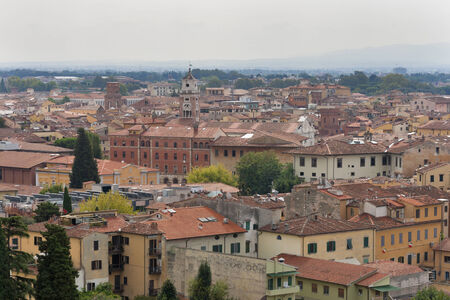 Pisa cityscape. View from Leaning Tower. Tuscany, Italy.のeditorial素材