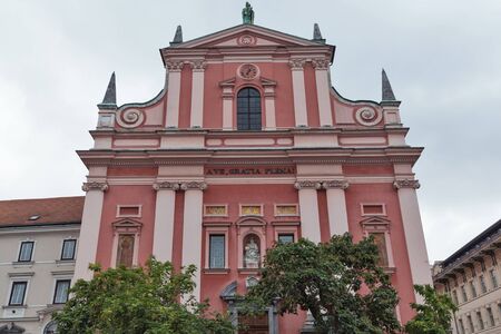 Franciscan Church of the Annunciation in Ljubljana, Sloveniaの写真素材